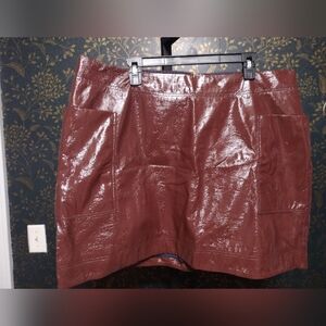 Anthropologie Maeve Patent Leather Mini Skirt
